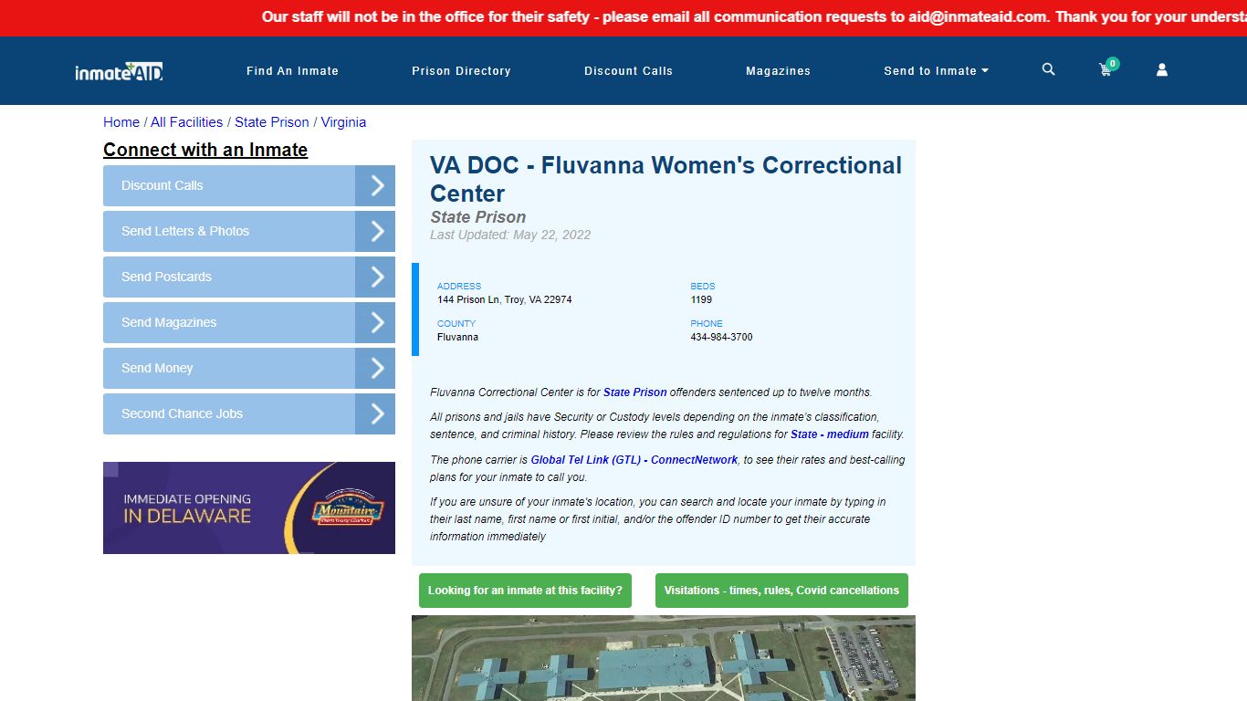 VA DOC - Fluvanna Correctional Center & Inmate Search ...