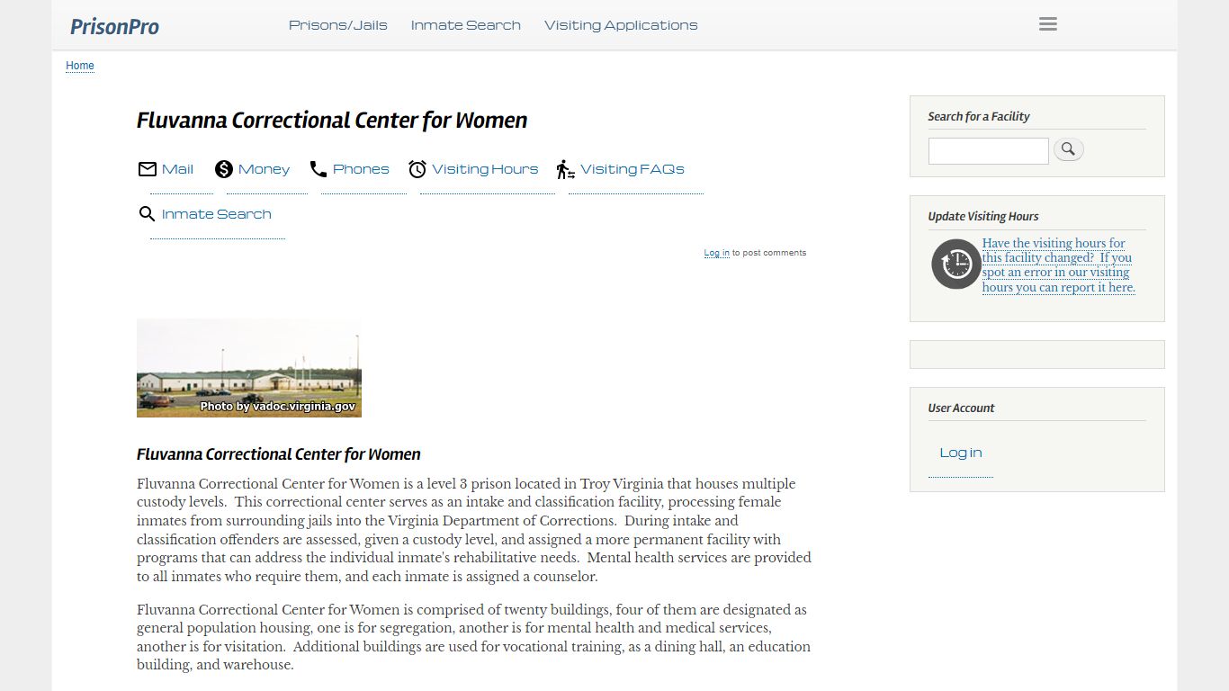 Fluvanna Correctional Center for Women Visiting hours ...